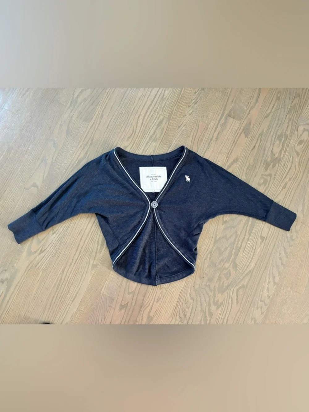 Vintage Y2K Abercrombie & Fitch blue cropped shrug cardigan dolman sleeves small
